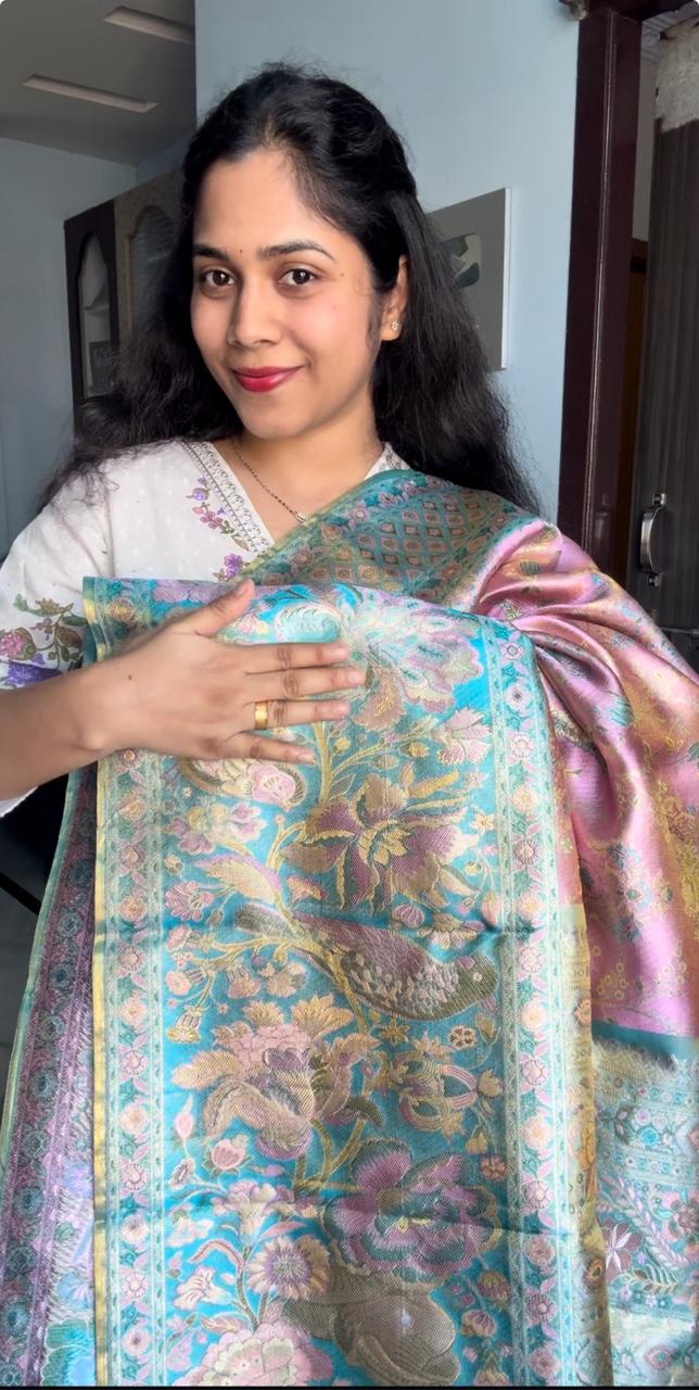 Meenakari Pink Kanchi Pattu Saree