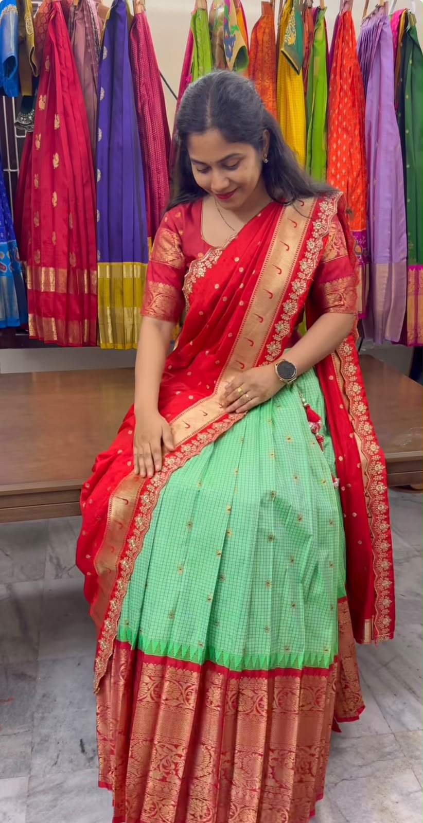 Vintage Gadwal Pattu Lehenga set