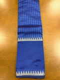 Blue checks Mangalagiri Saree with Gap Broder