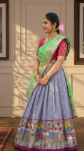 Zari Kota Pattu Lehenga fully stitched