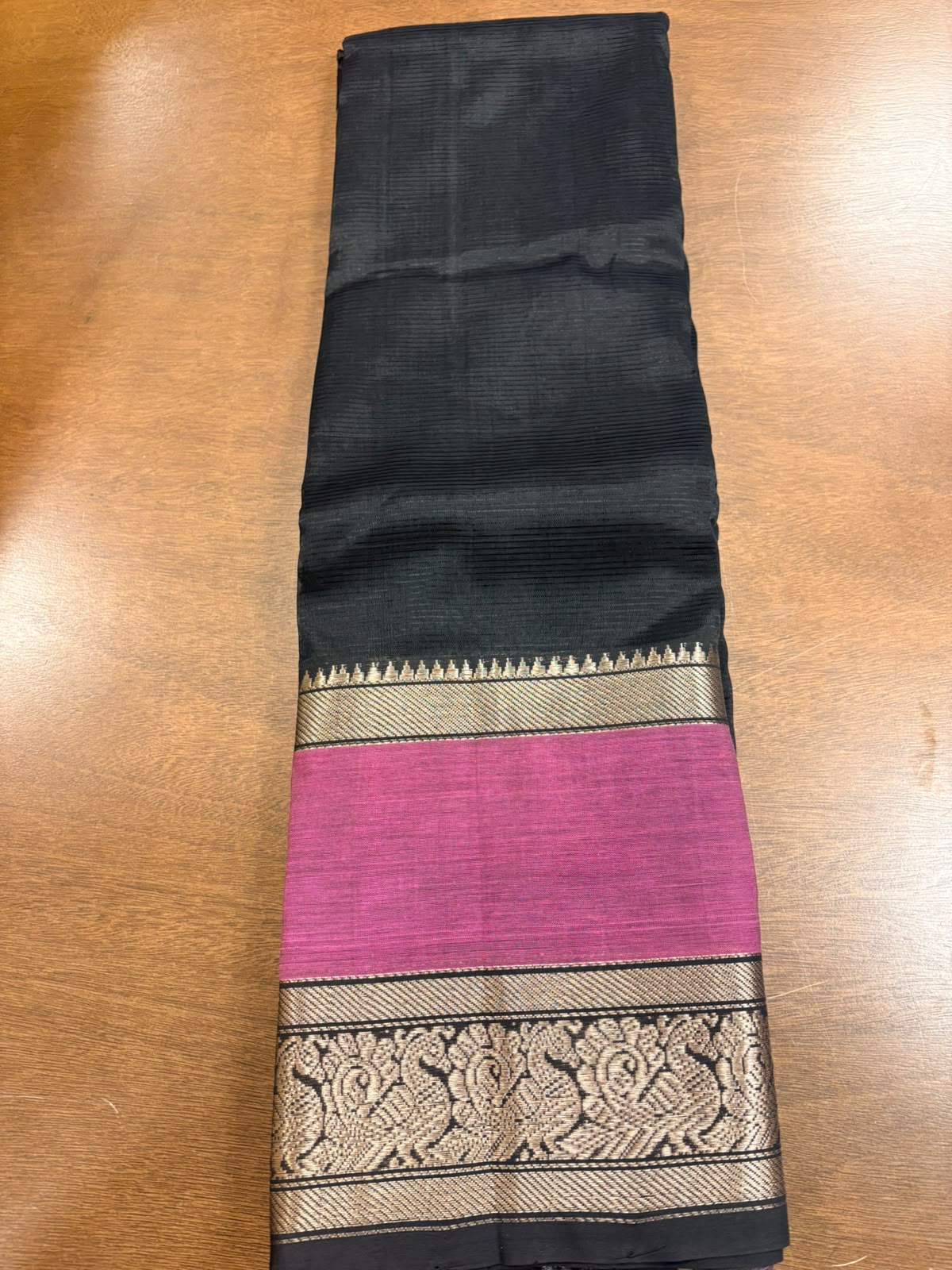 Kanchi Mangalagiri Gap Broder Black and Pink
