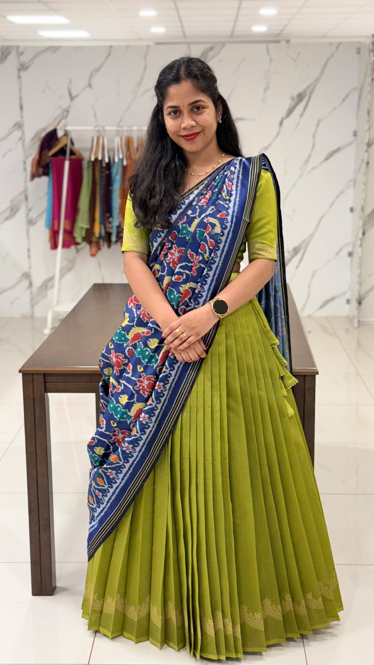Green lehenga set