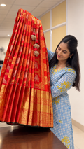 Red Pure Kanchipattu Lehenga Set