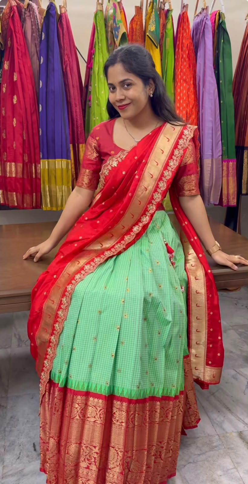 Vintage Gadwal Pattu Lehenga set