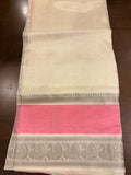 Pure Pattu Mangalagiri saree with pink border