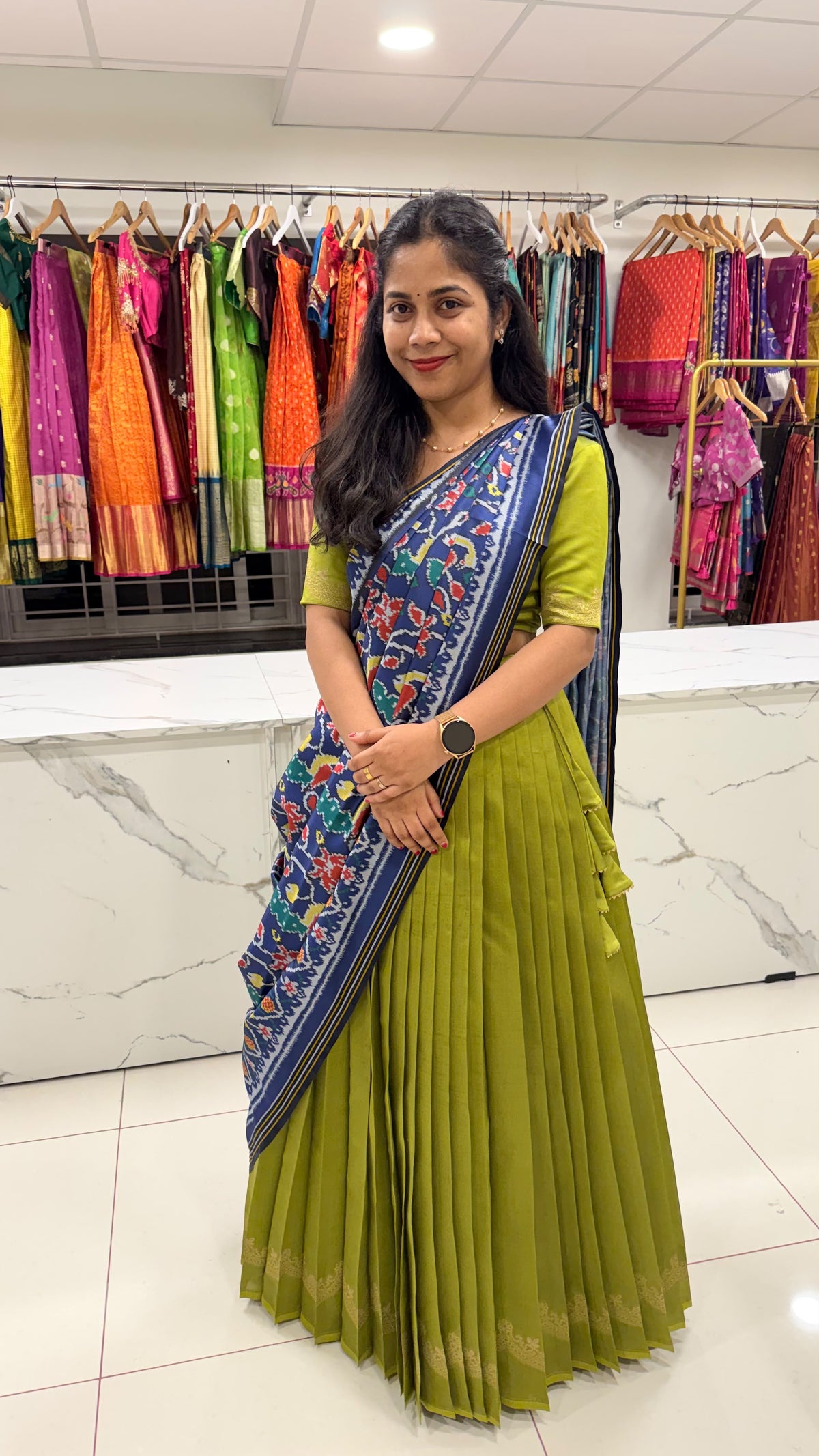 Green lehenga set